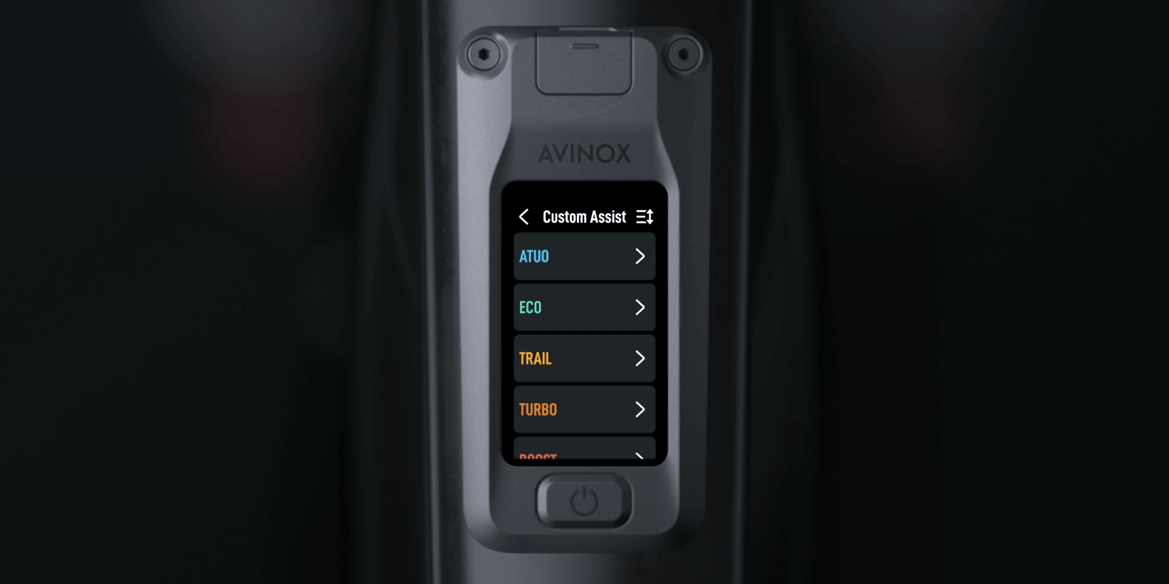 Avinox on-bike control display